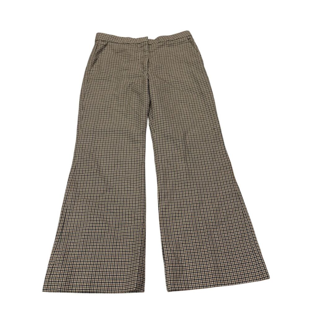 Stella McCartney Womens 42 Medium 100% Wool Houndstooth Flare Pants Academia
